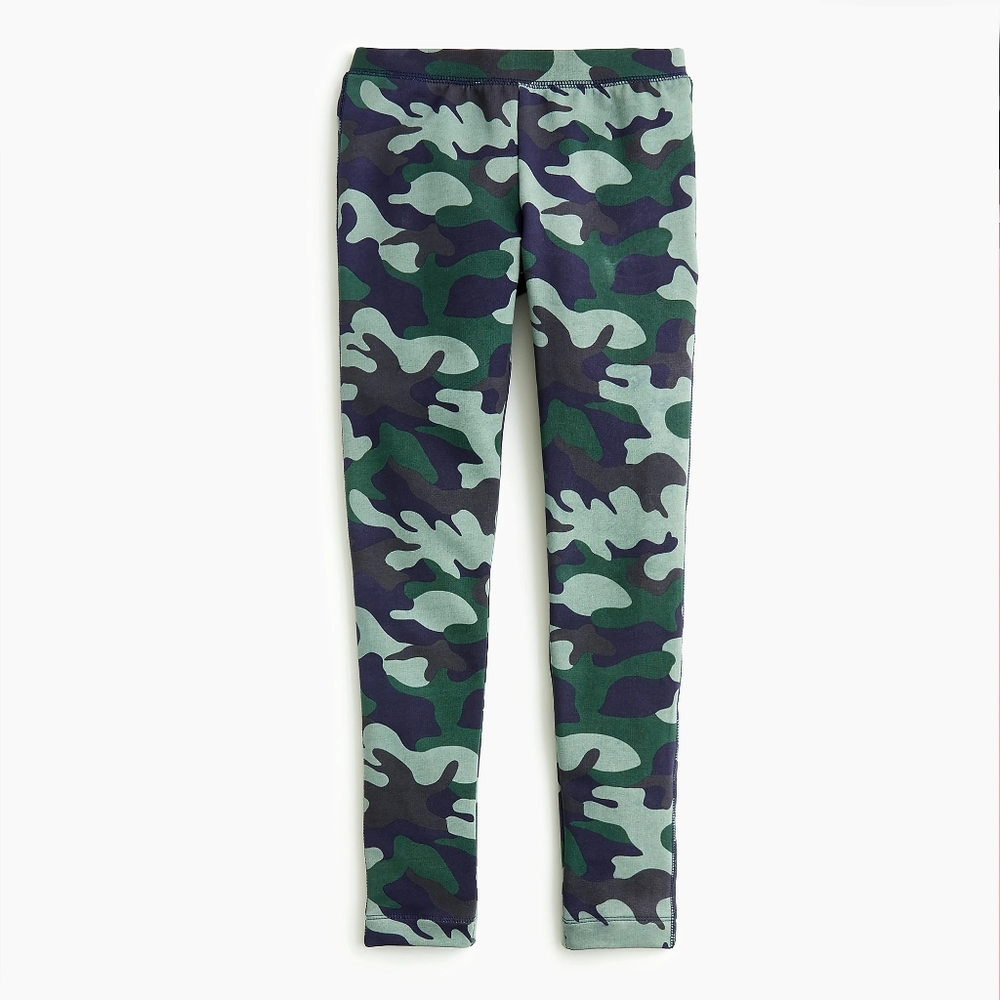 J.Crew Girls' Cozy everyday leggings in camo - Picture 1 of 2